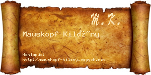 Mauskopf Kilény névjegykártya